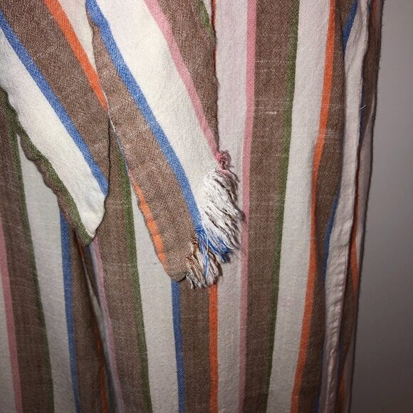 Show Me Your Mumu Womens Small Brown Striped Short Sleeve Tie Front Jumpsuit S - Picture 6 of 8